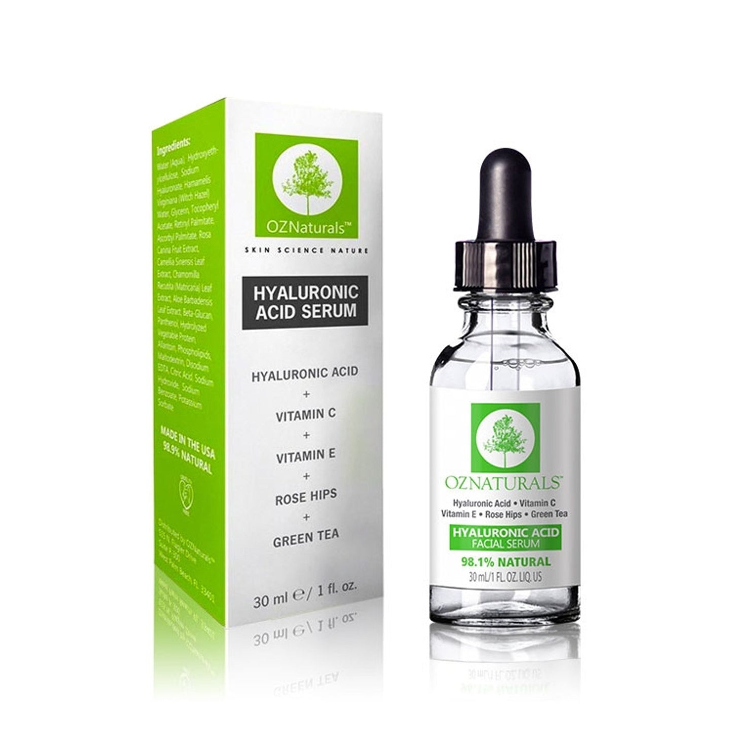 سيروم حمض الهيالورونيك من OZNaturals، 30 مل