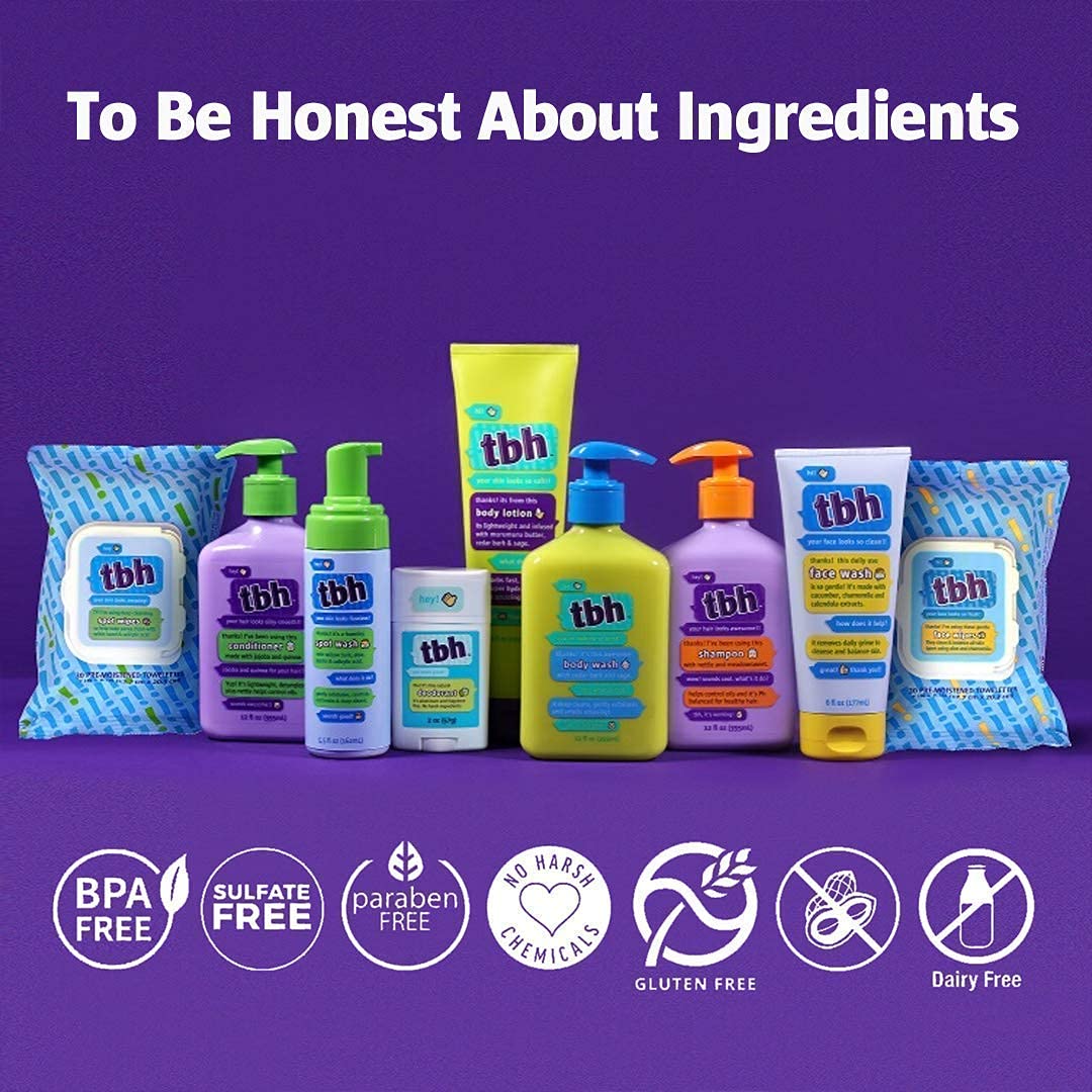 مزيل رائحة TBH للأطفال - مزيل رائحة بدون عطر للأطفال - للبنات والأولاد، 57 جم