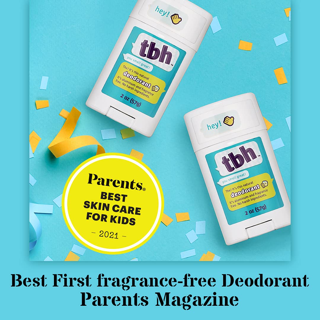 مزيل رائحة TBH للأطفال - مزيل رائحة بدون عطر للأطفال - للبنات والأولاد، 57 جم