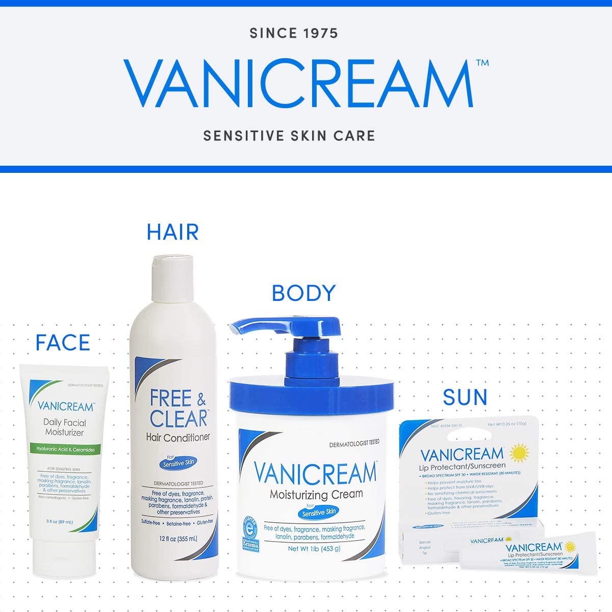 منظف الوجه اللطيف Vanicream مع موزع مضخة