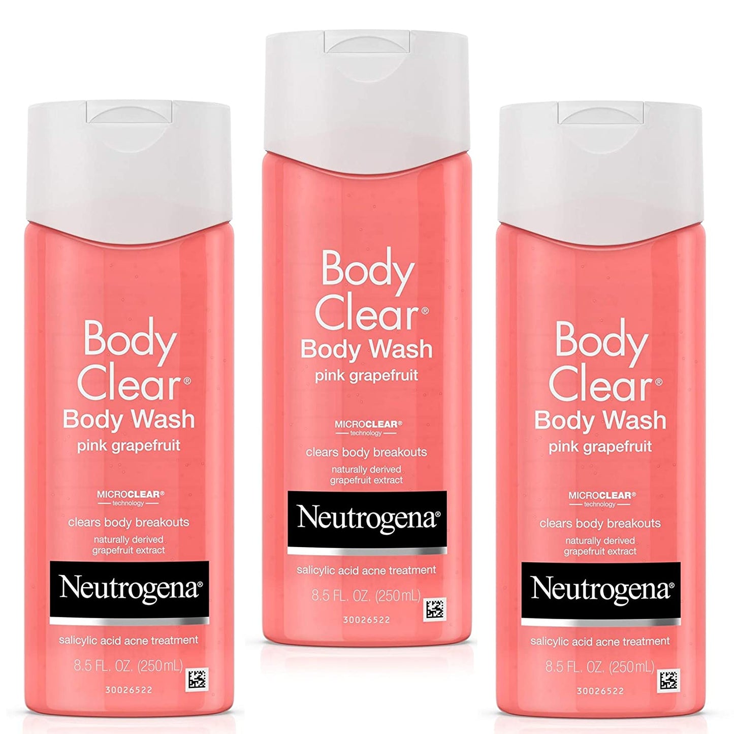 Neutrogena Body Clear Pink Grapefruit Salicylic Acid Acne Treatment Body Wash، 250 مل