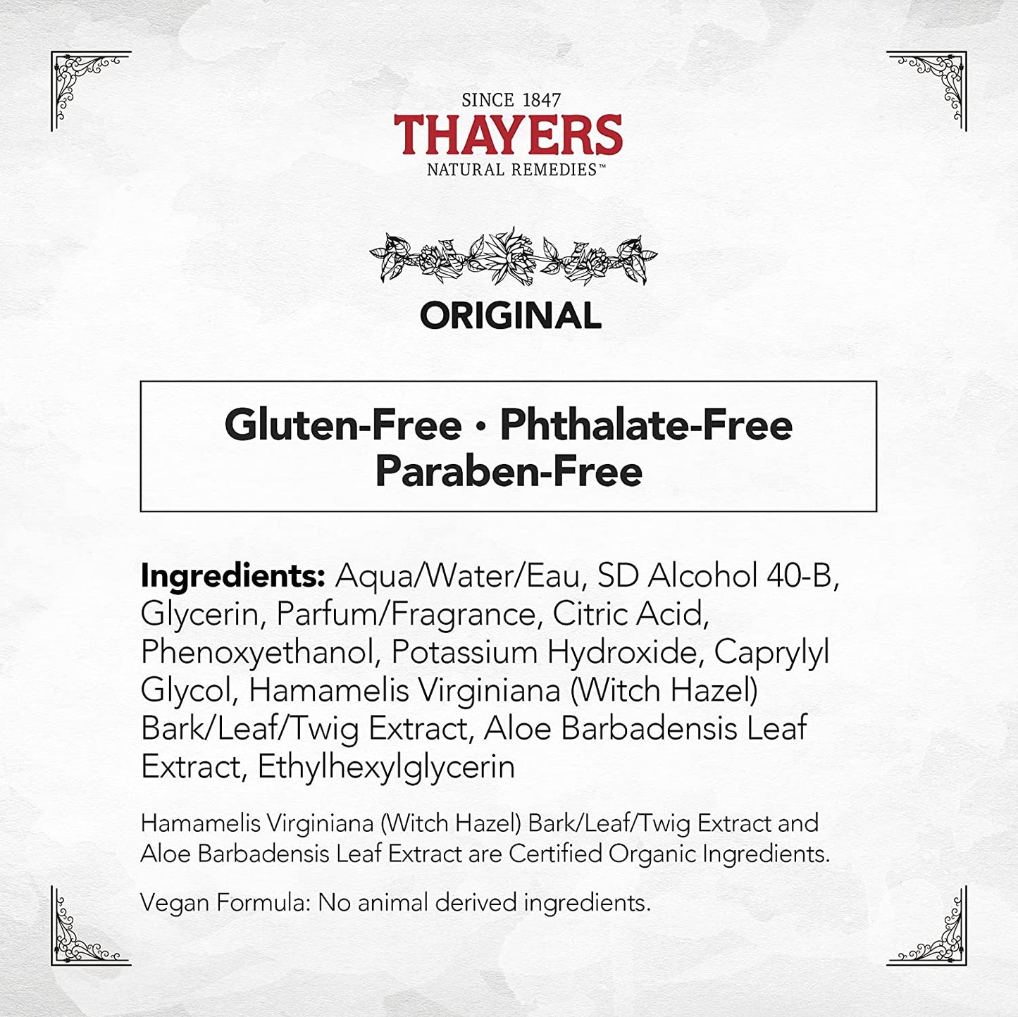 Thayers Original Witch Hazel Astringent with Aloe Vera