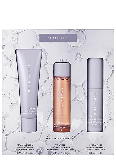 مجموعة بداية السفر Fenty Skin Fenty Skin بحجم السفر، 45 مل، 50 مل و 30 مل