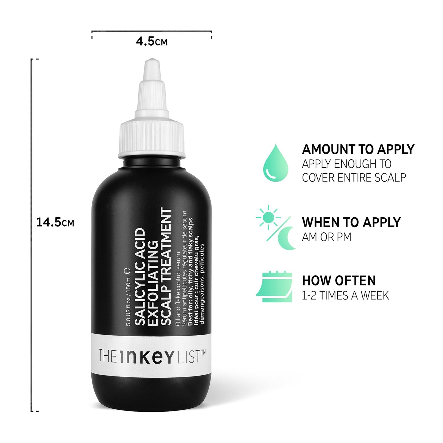 The Inkey List Salicylic Acid Exfoliating Scalp Treatment، 50 مل، 150 مل