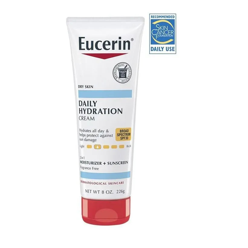 Eucerin Daily Hydration Body Cream with SPF 30 - Broad Spectrum Body Lotion for Dry Skin، 226 غرام