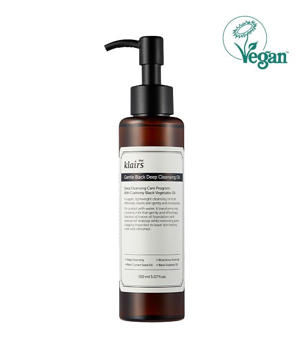 زيت Klairs Gentle Black Deep Cleansing منظف بعمق، 150 مل