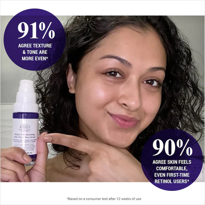 Kiehl's Since 1851 Micro-Dose Anti-Aging Retinol Serum Skin Renewing with Ceramides and Peptide، 30 مل