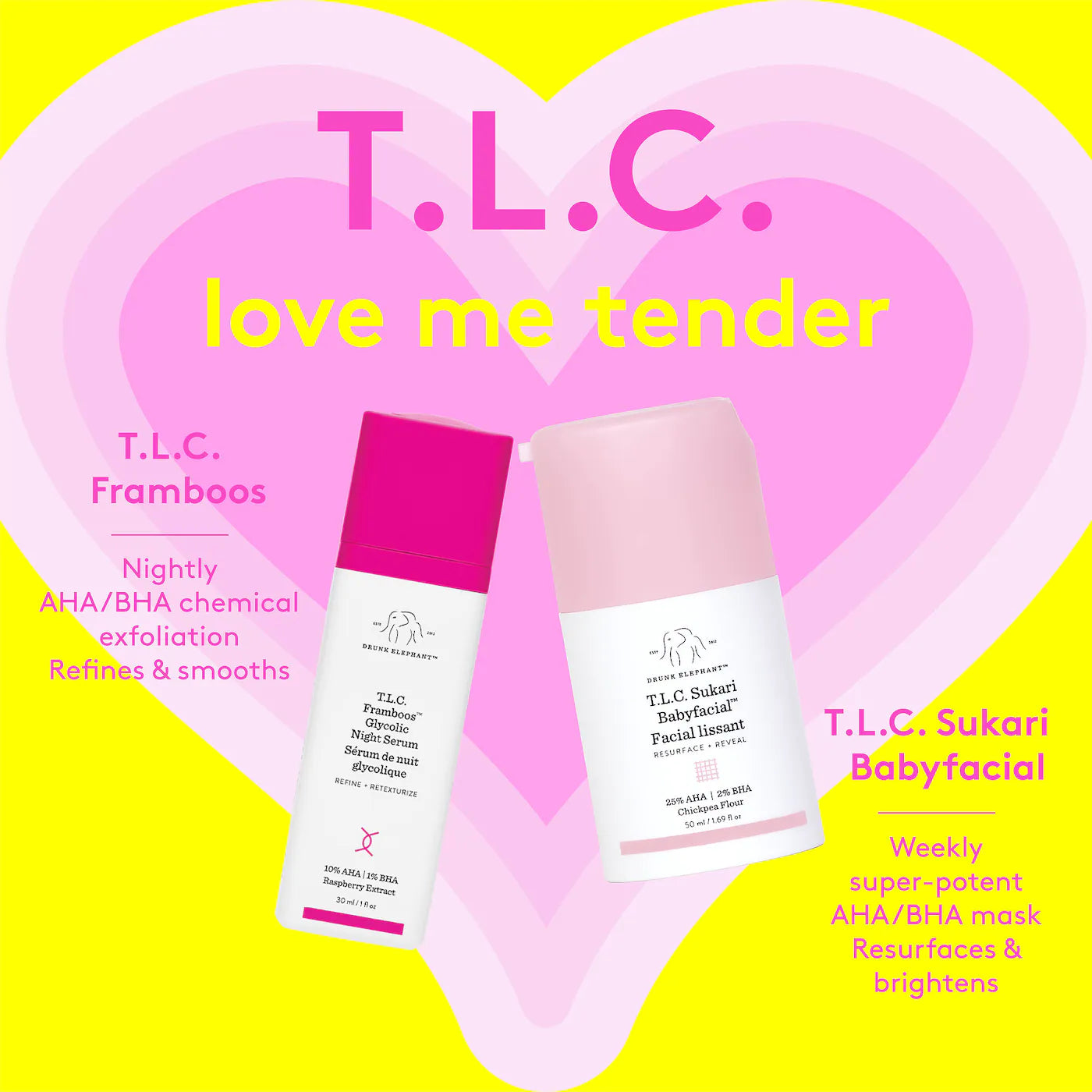 Drunk Elephant T.L.C Framboos Glycolic Night Serum, 30 ml