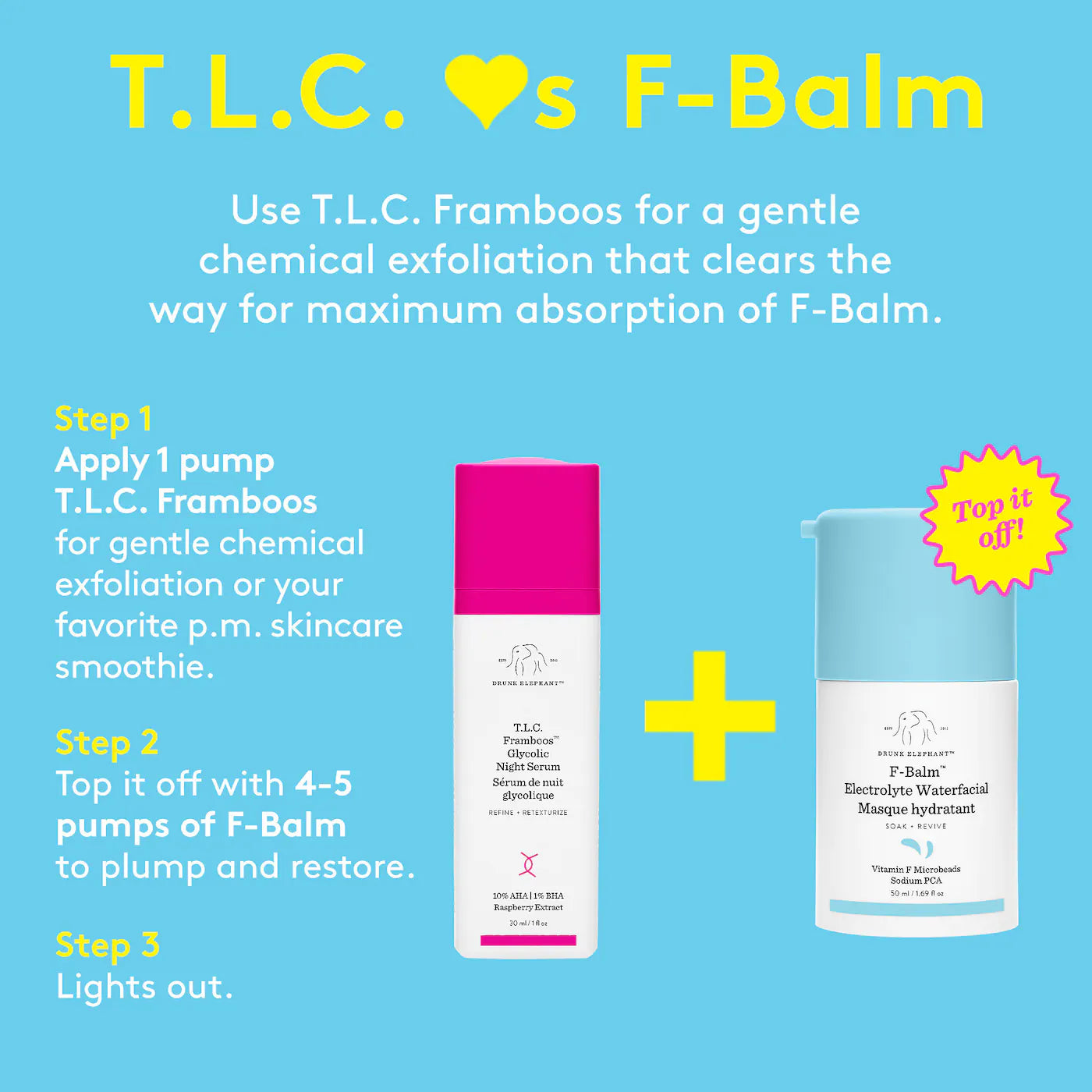Drunk Elephant T.L.C Framboos Glycolic Night Serum, 30 ml
