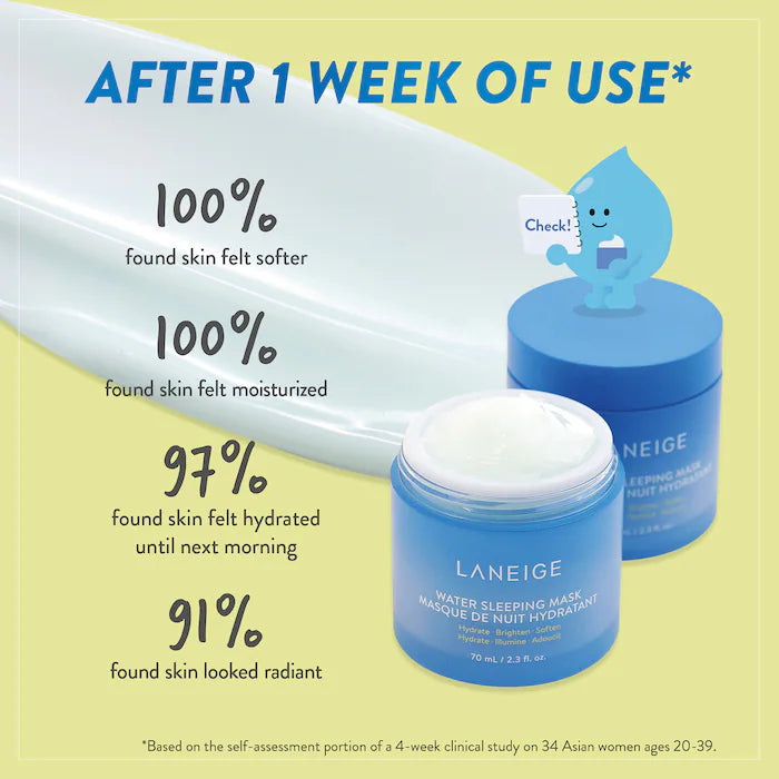 قناع نوم Water Sleeping Mask من LANEIGE بزيت السكوالين