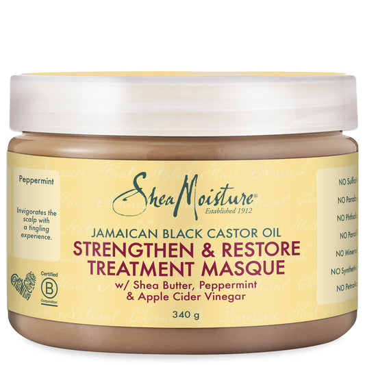 Shea Moisture Jamaican Black Castor Oil Strengthen and Restore Treatment Masque, 340g