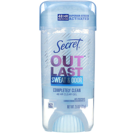 Secret, Outlast, 48 Hour Clear Gel Deodorant, Completely Clean, 73g