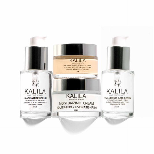 KALILA Niacinamide Serum + Hyaluronic Acid Serum + Moisturizing Cream + Eye Cream