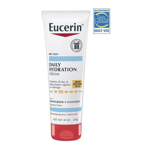  Eucerin Daily Hydration Body Cream with SPF 30 - Broad Spectrum Body Lotion for Dry Skin، 226 غرام