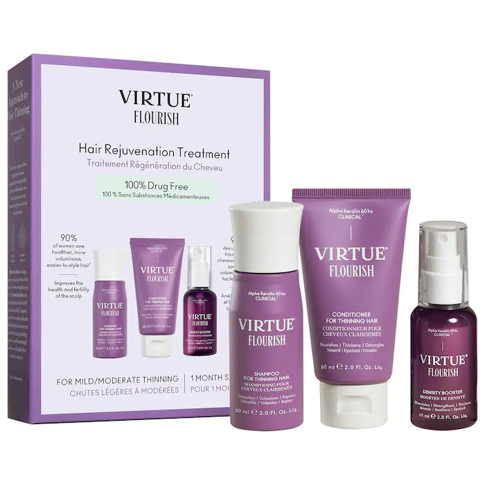 Virtue Flourish® Nightly Intensive Set for Healthy Hair Growth, 3 pieces